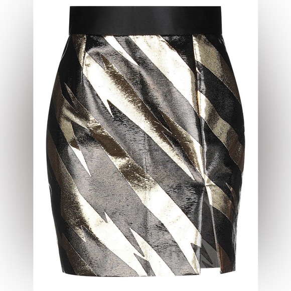 Dsquared2 Metallic Black and Gold Women's Skirt